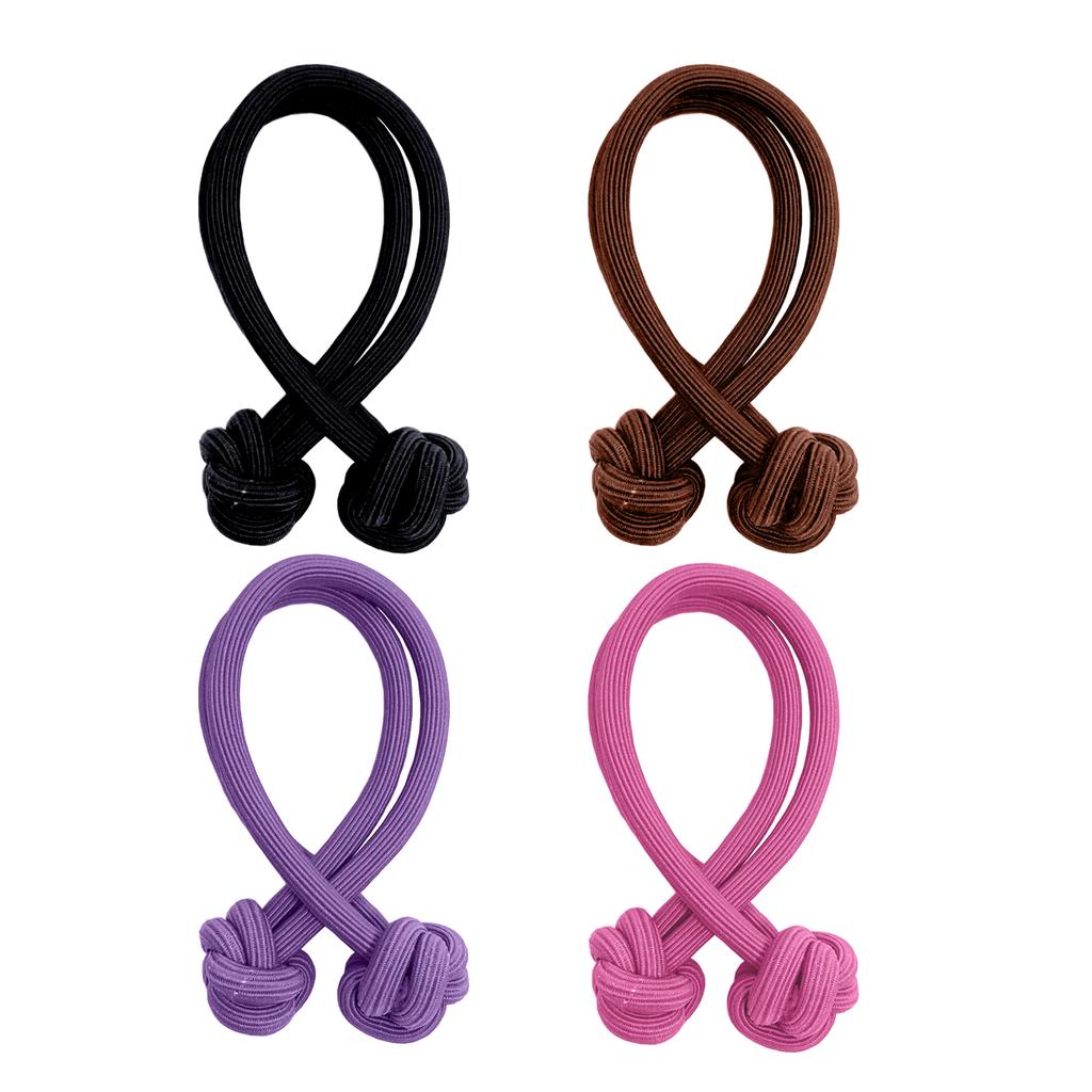 4pcs Knotted Hair Tie High Elasticity Hair Rope Bands Solid Color Hair Ring Durable Ponytail Holder Hair Accessories For Women