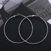 Simple Geometrical Gift Party Jewelry Hoop Earrings Shiny Print Big Circle Earrings