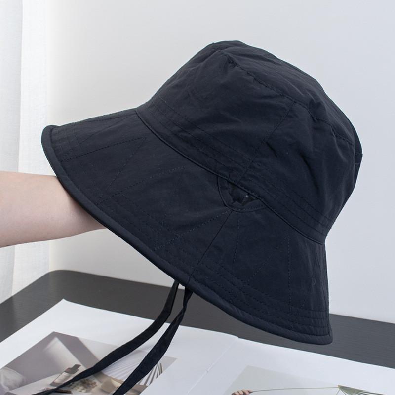 

Summer Mesh Drawstring Fisherman Hat With Sun Protection For Women