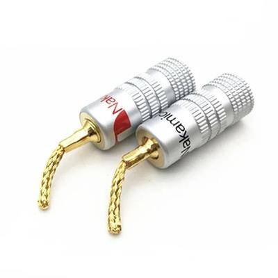 Musical Sound Banana Plug Pin Screw Type Speaker Wire Cable Connectors 24K Gold Plated Audio Jack Connectors for Speaker Wire