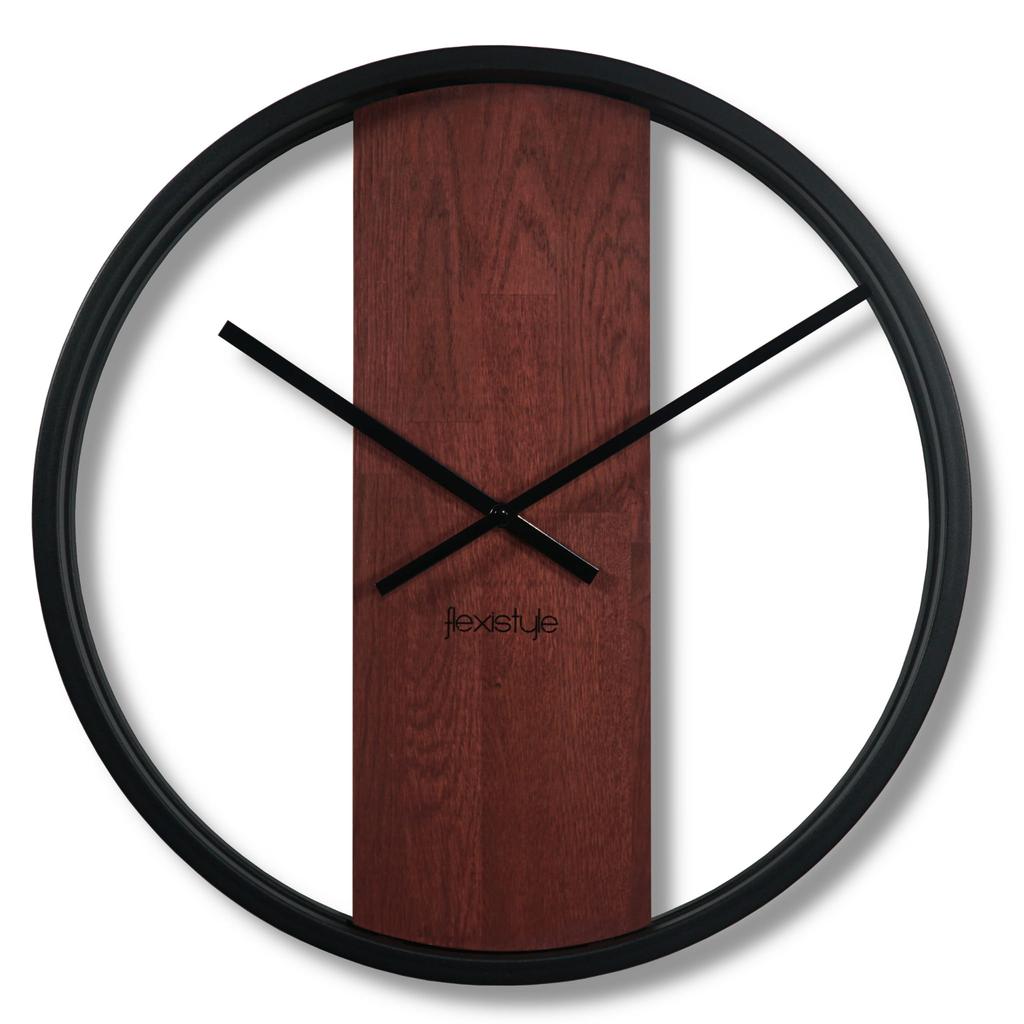 Wooden loft oval mahogany wall clock 50cm