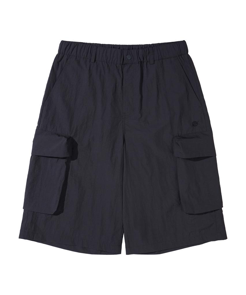 Kallapataleu Nylon Banding Cargo Pocket Bermuda Shorts - Charcoal