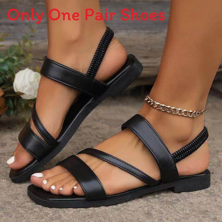 Summer Beach Sandals For Women With Cross Strap Pu Material Lightweight Nonslip For Adult Comfort