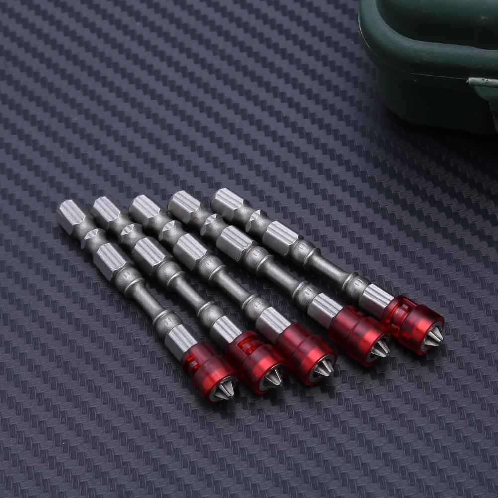 5Pcs Magnetic Screwdriver Bit Set 1/4Inch Hex Shank Cross-head Drill Phillips Screw Driver Electric Drill Power Tool Accessories