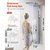 VEVOR Shower Panel Tower System with Rainfall Waterfall Shower Head, LED, 53 In Brushed Stainless Steel Shower Column, 5-Function Faucet