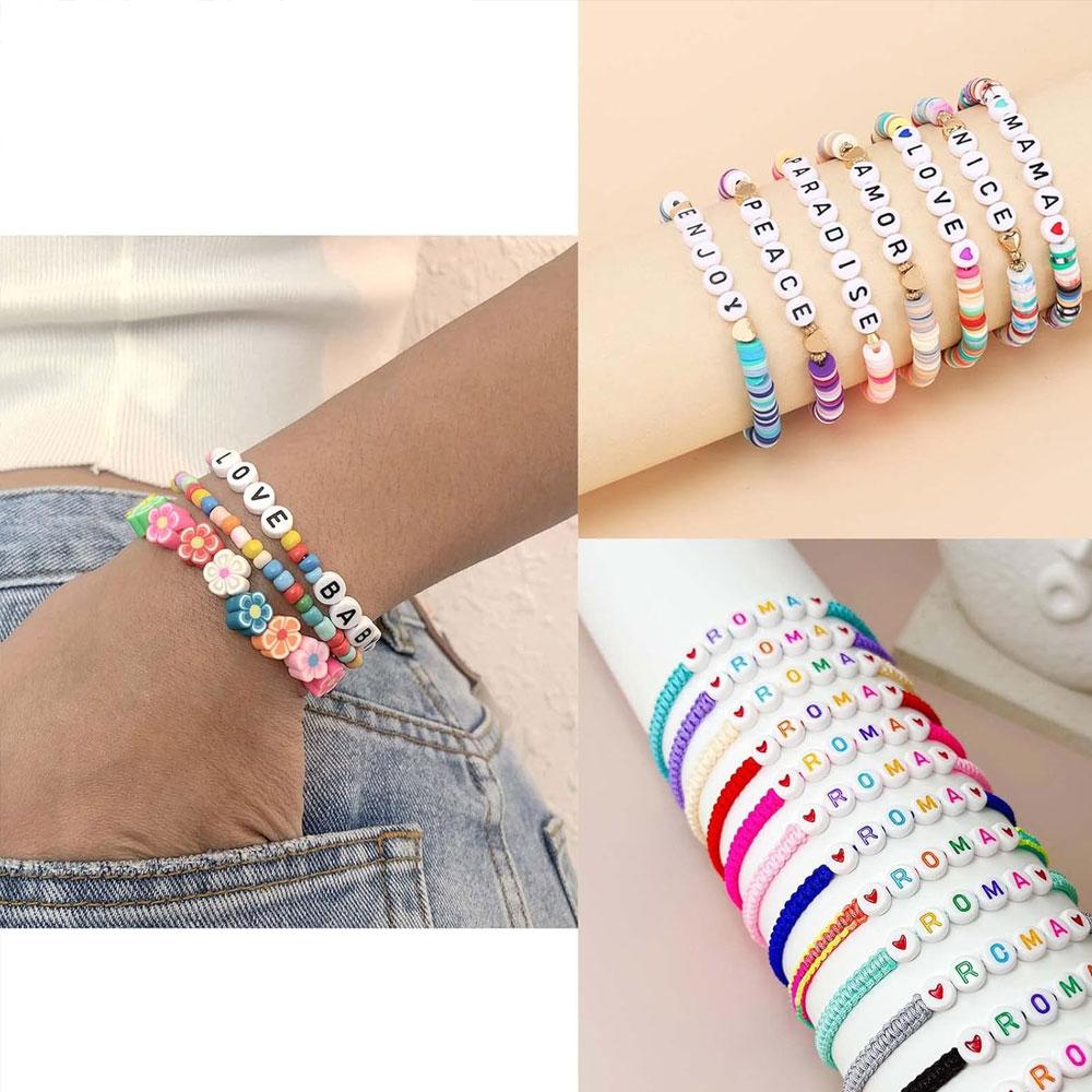 110/220/450Pcs Black On White Alphabet Beads Round Acrylic Letter Beads 7mm White Letter Beads Letters A-Z Beads for Jewellery Crafts(7mm Black-White)