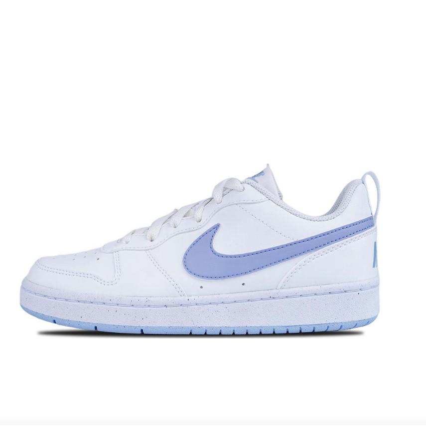 Nike Court Borough Ice Blue Meow Synthetic Leather Lightweight Slip Resistant Low Top Skateboard Shoes Women's DV5456-103(Team2407-SBOX)