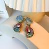 Vibrant Rhinestone Pearl Necklace & Marine Life Tassel Earrings Set