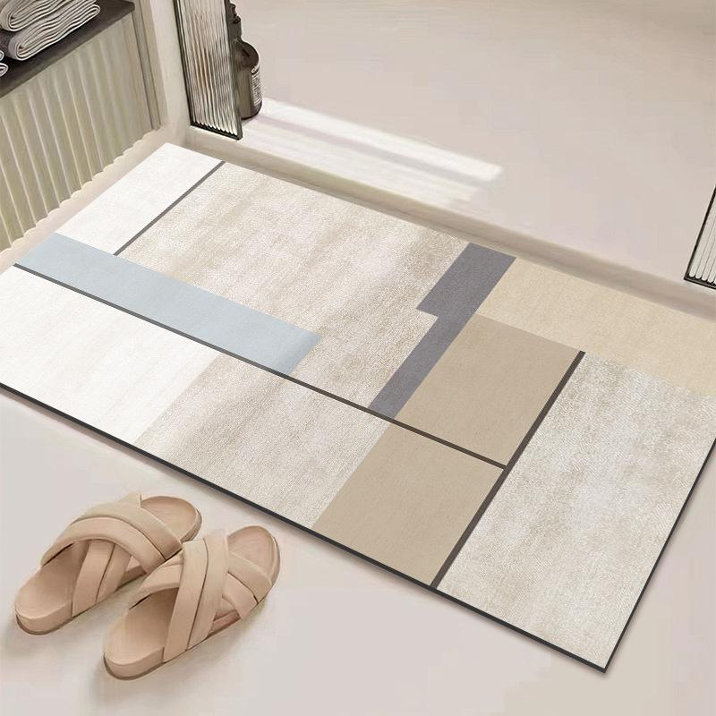 Minimally Modern Bathroom Floor Mat Absorbent Anti Slip Bathroom Door Diatomaceous Earth Quick Drying Shower Floor Mat
