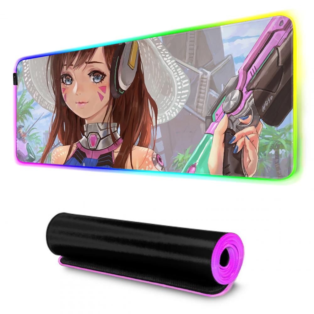 Dva Mouse Pad RGB Gaming Mousepad Big LED Pad PC Desk Mat Luminous Mouse Pad Large Keyboard Mats Table Rug With Backlit