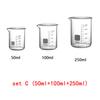 3pcs Glass Measuring Cup Set Clear Scale Cup Heat-resistant Beaker Kitchen Baking Measuring Cup Set Laboratory Container Jugs