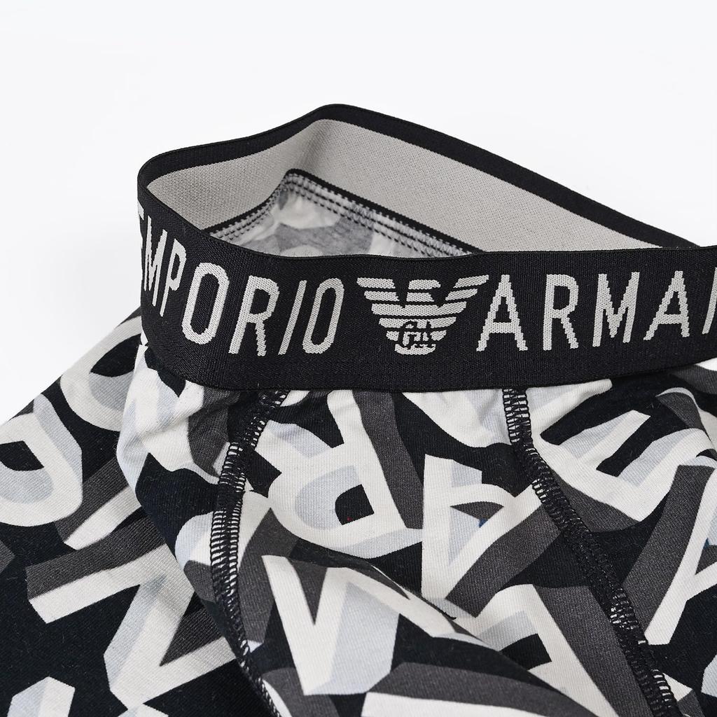 Emporio Armani Boxer Briefs with Logo Size White and EM000232 AF10794 Made in Men's Print, M, Black, FC110, Italy.