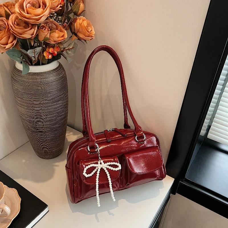 Fashiable Underarm Bow Bag for Women 2026 Korean Editi New Simple Leisure Pillow Bag Trendy Versatile Shoulder Bag