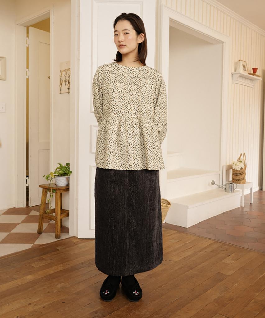 Chikita Aurora Corduroy Skirt Stone Charcoal