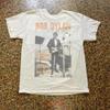Vintage Bob Dylan Tour Band Short Sleeve White Shirt Kv37646 Vintage Homme Versatile Comfortable Breathable Stretched