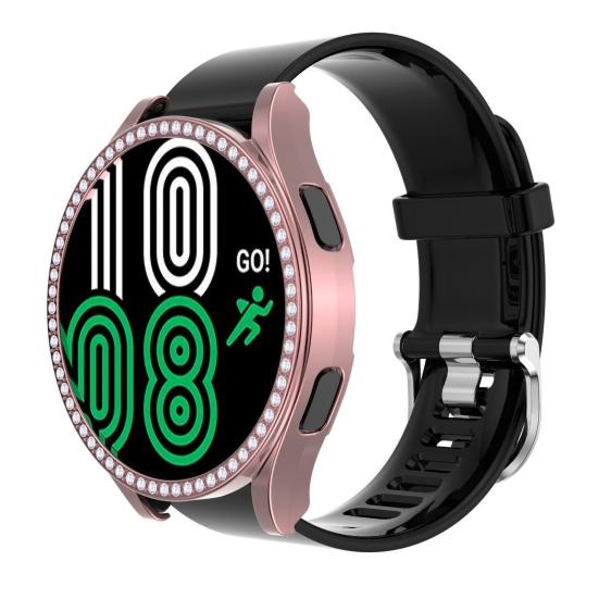 Custodia per orologio con strass, galvanica antiurto, per orologio, paraurti, protezione per lo schermo, per Samsung Galaxy Watch 4