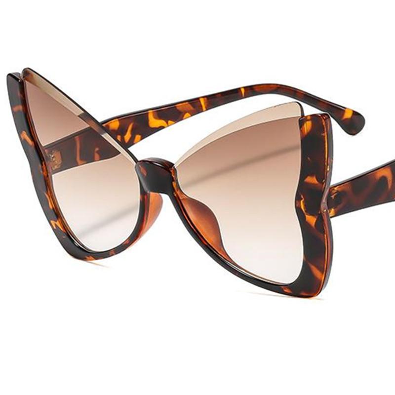 

Модные Солнцезащитные Очки Женские Анти-УФ Очки Без Оправы Очки Большой Рамки Google Личность Бабочка Солнцезащитные Очки as picture леопардовый