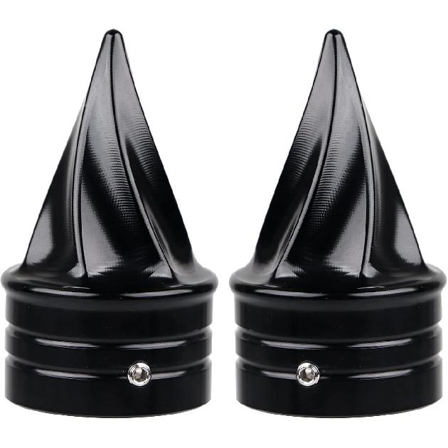 

2 Pcs Left & Right Chrome Spike Twisted Front Axle Cap Nut Covers for Harley Touring Road King Electra Street Glide Dyna Super Glide Low Rider FXD чёрный