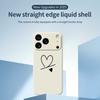 For iPhone 17 Pro Case Black Love Pattern Printing Straight Edge TPU Phone Back Cover