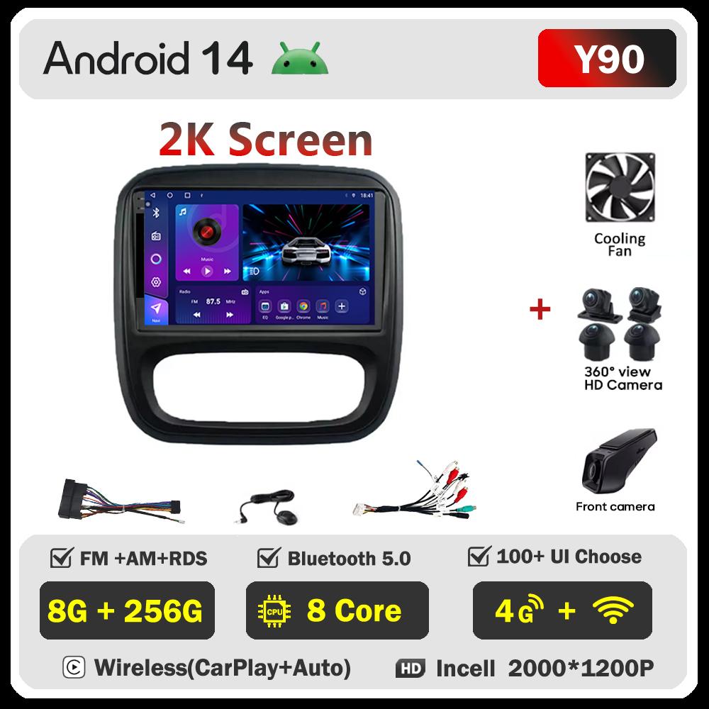 Android 14 Smart Car Systems For Renault Traffic 3 2014 - 2021 For Opel Vivaro B 2014 - 2018 Car Radio Player Stereo Head Unit