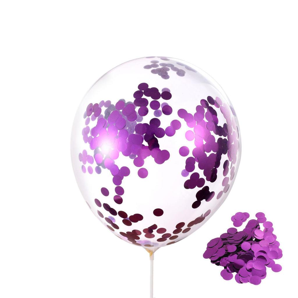 Transparent Sequined Latex Balloons for Parties and Weddings, 2.8g