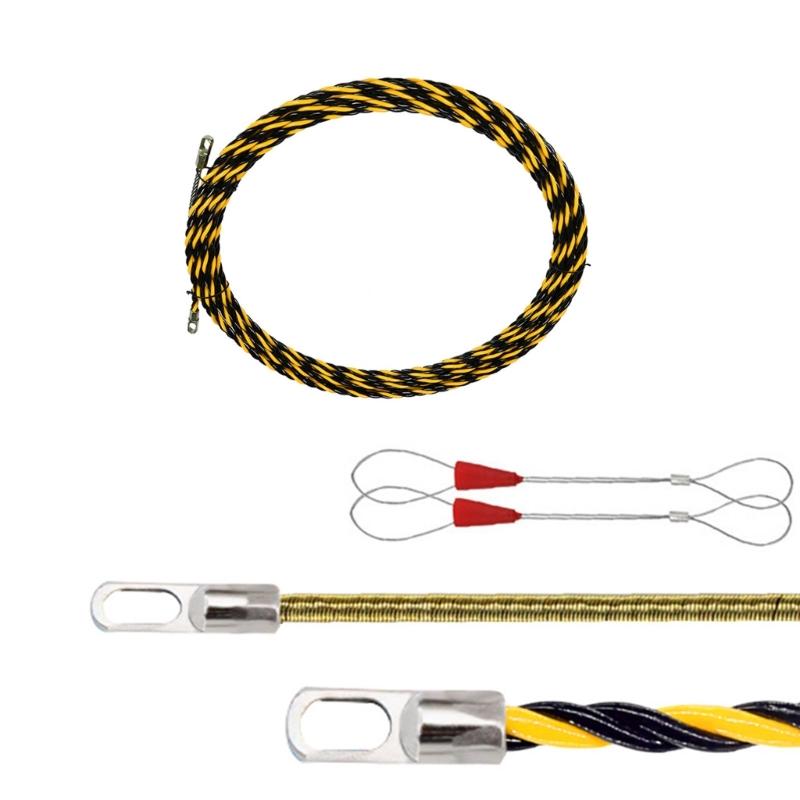 Electrical Spring Wire Threader Fish Tape Electrical Wire Threader Flat Head Manual Cable Puller Tool for Electrical