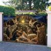 A Christmas Manger Scene Background Cloth, a Religious Prop for the Birth of Jesus, and a Church Event Decoration