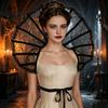 Łatny do noszenia koronkowy kołnierzyk damski wiktoriański stojący, gotycki barokowy twardy choker królowej, kostium wampira renesansowego na Halloween