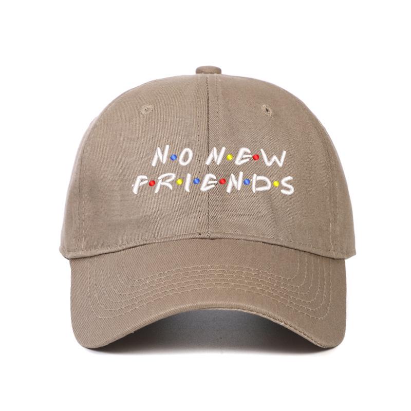 Korean Style 'No New Friends' Embroidered Unisex Baseball Cap with Sun Visor