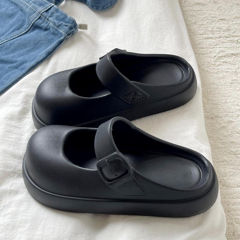 Fashion Baotou Half Slippers For Women'S Outdoor Wear  Spring And Autumn New Style Thick Soled Hole Shoes Versatile Slippers