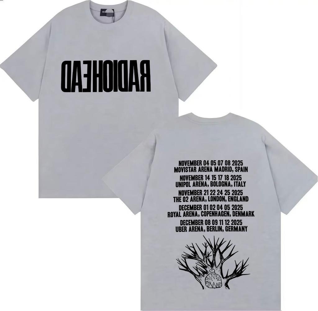 Radiohead Tour 2025 Merch Gothic T Shirt Mens Women Fashion High Quality Harajuku Summer Oversized Cotton Loose Tees Streetwear
