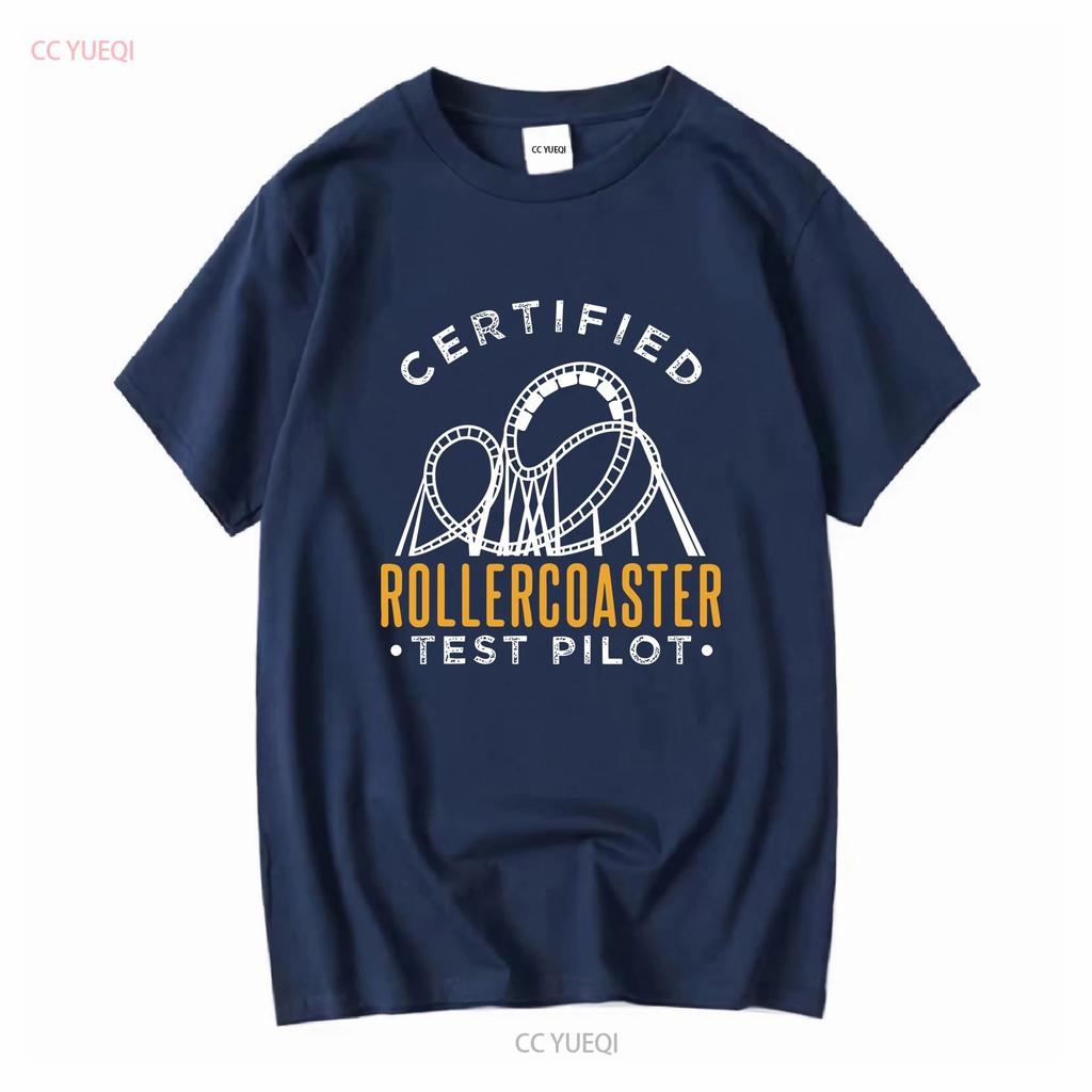 Nwt Certified Rollercoaster Test Pilot Funny T Shirt Long Or Short Sleeves Vintage Washed Stylish Comfortable Versatile Unisex