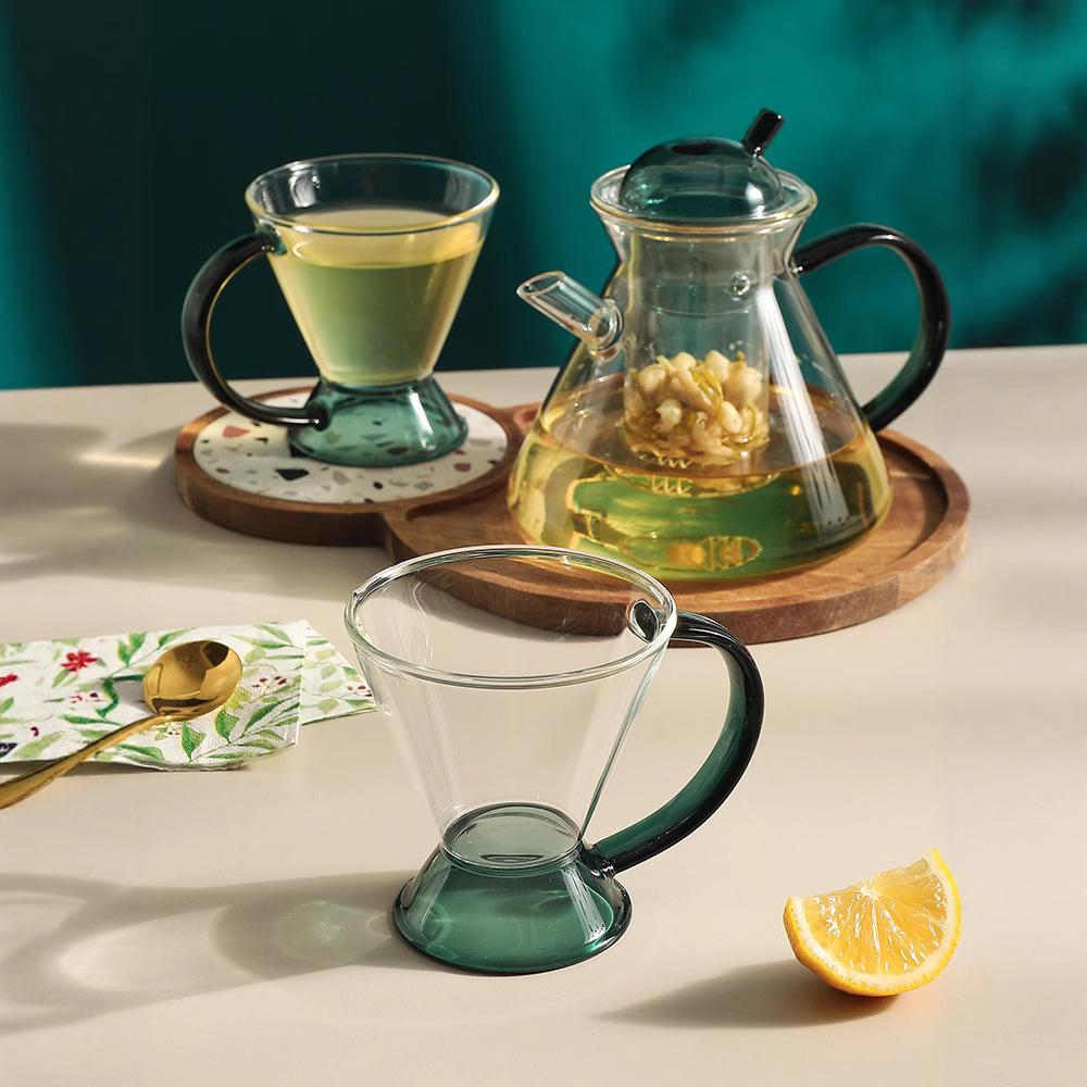 Set da Tè di Lusso Nordico in Vetro Stile Danese Teiera Fiori Inglesi Macchina da Caffè Bollitore da Tè Faz