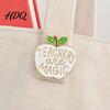 Fruit Teacher Pin Brooch Pin Enamel Teacher-Themed Shape Lapel Golden Outline Text