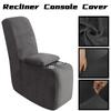 Velvet Additional Recliner Console Cover Elastic Armrest Slipcover With Holder And Storage Middle Reclining Console Covers