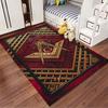 Tapis Design Maçonnique Doré adapté comme tapis antidérapant pour le salon ou le canapé de la chambre