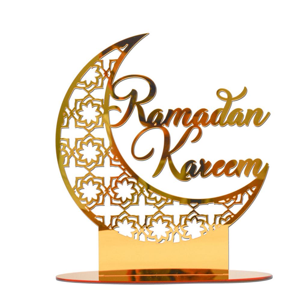 Stylish Acrylic Eid Desktop Ornament Eye-catching Festival Decoration Ramadan Tabletop Decor for Islam Muslim Families