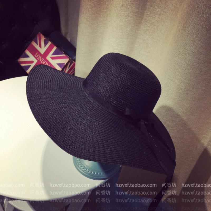 Koreańska wersja składany plażowy nowy kapelusz z szerokim rondem damski letni wszechstronny słomkowy pleciony letni ochrona przeciwsłoneczna cień kapelusz słomkowy dla rodziców i dzieci