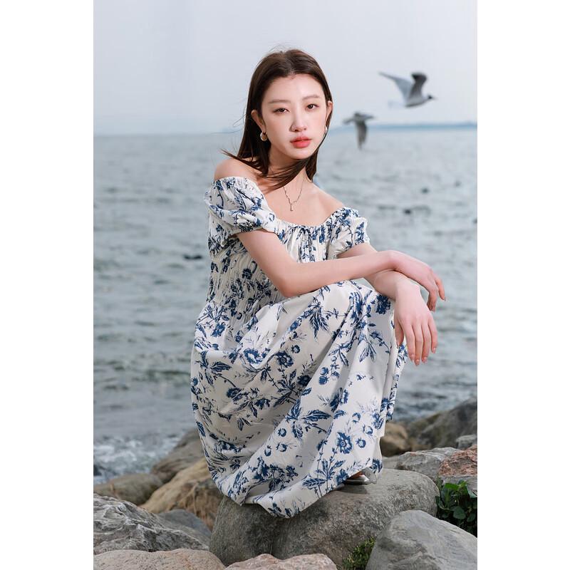 Sancai 2025 Summer Plus Size Square Neck Floral A-Line Dress