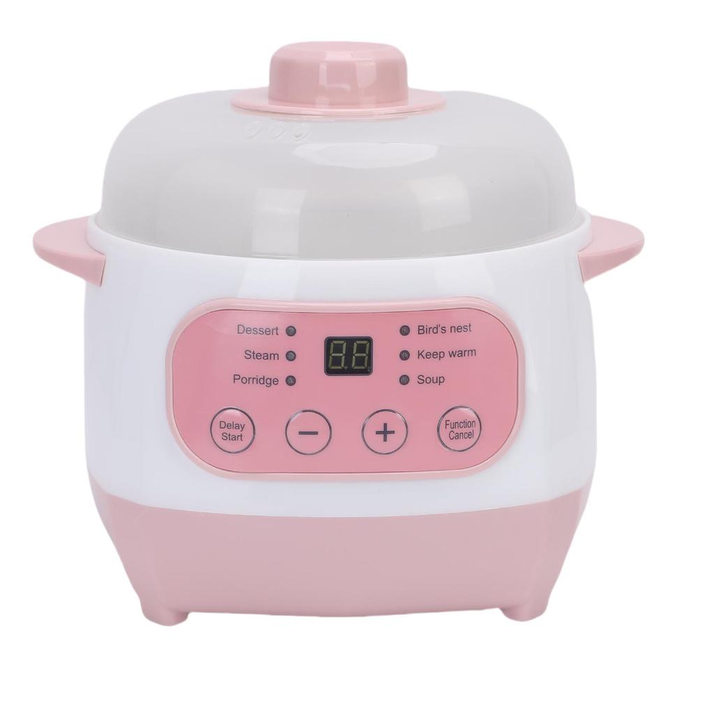 Electric Stew Pot Ceramic Multifunction Cooking Pot 1L with Dry Burn Prevention Ideal for Porridge Rice Soup EU Plug