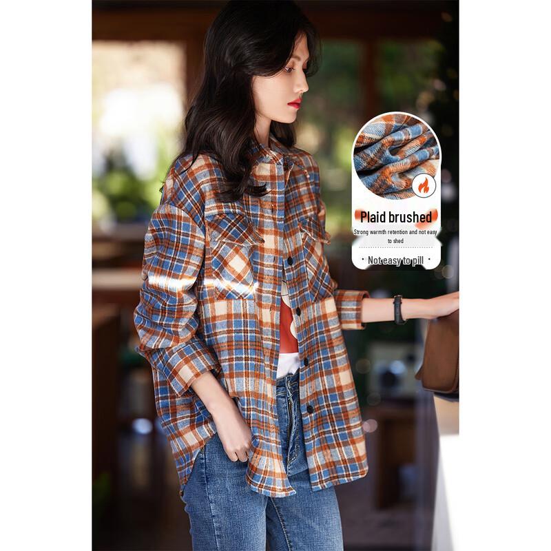 Женская клетчатая байковая рубашка Demana в винтажном стиле XL