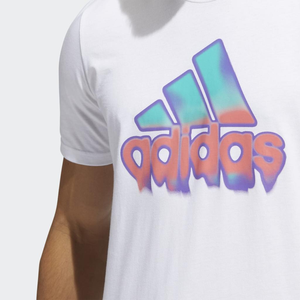 Adidas T Shirts Men's White Crew Neck Moderate Straight Fit HE4812