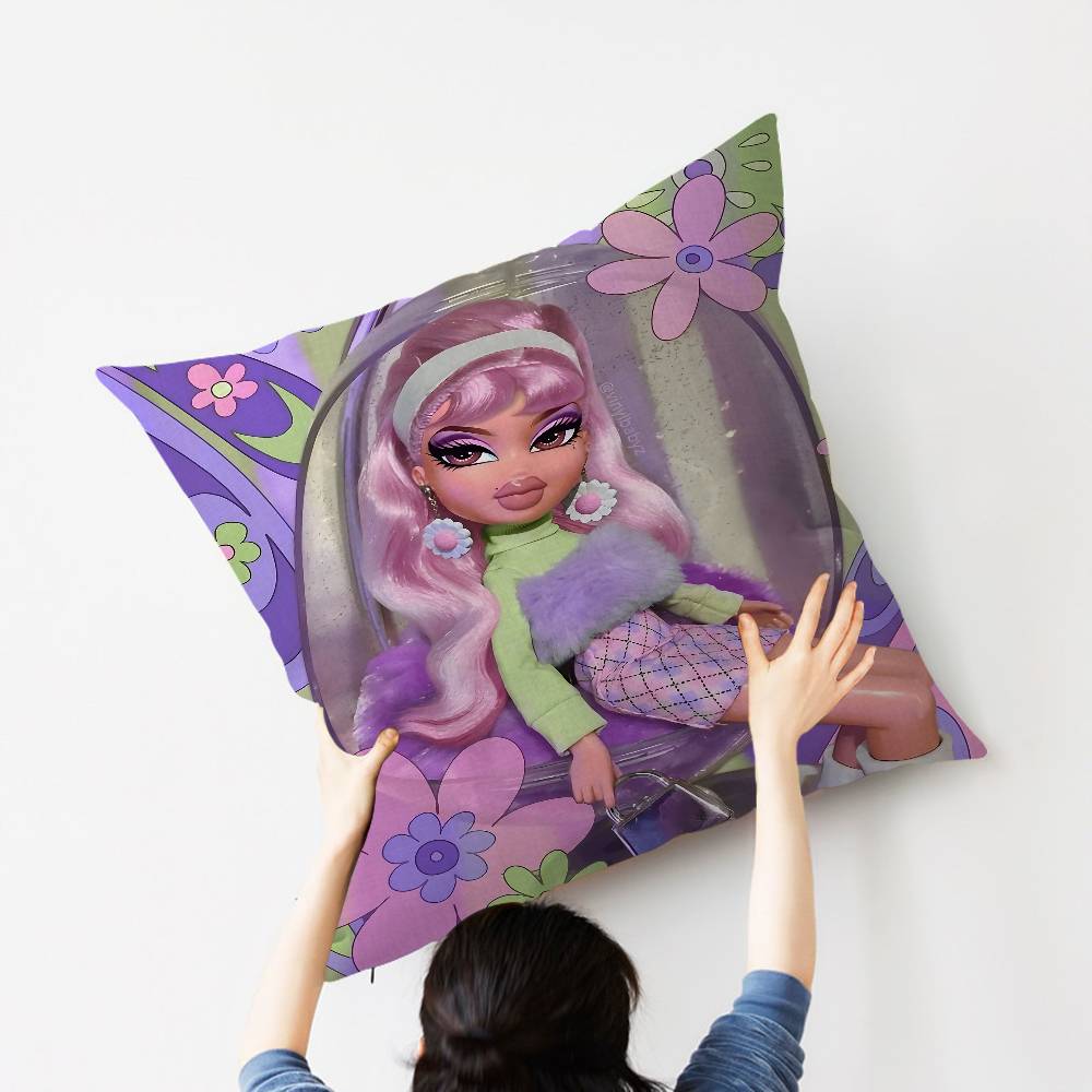 B-Bratzz Fashion M-Mask G-Girl Personalized Pillow Cover Kids Bedroom Wild Party Decor Pillowcase Kid Birthday Shower Gift