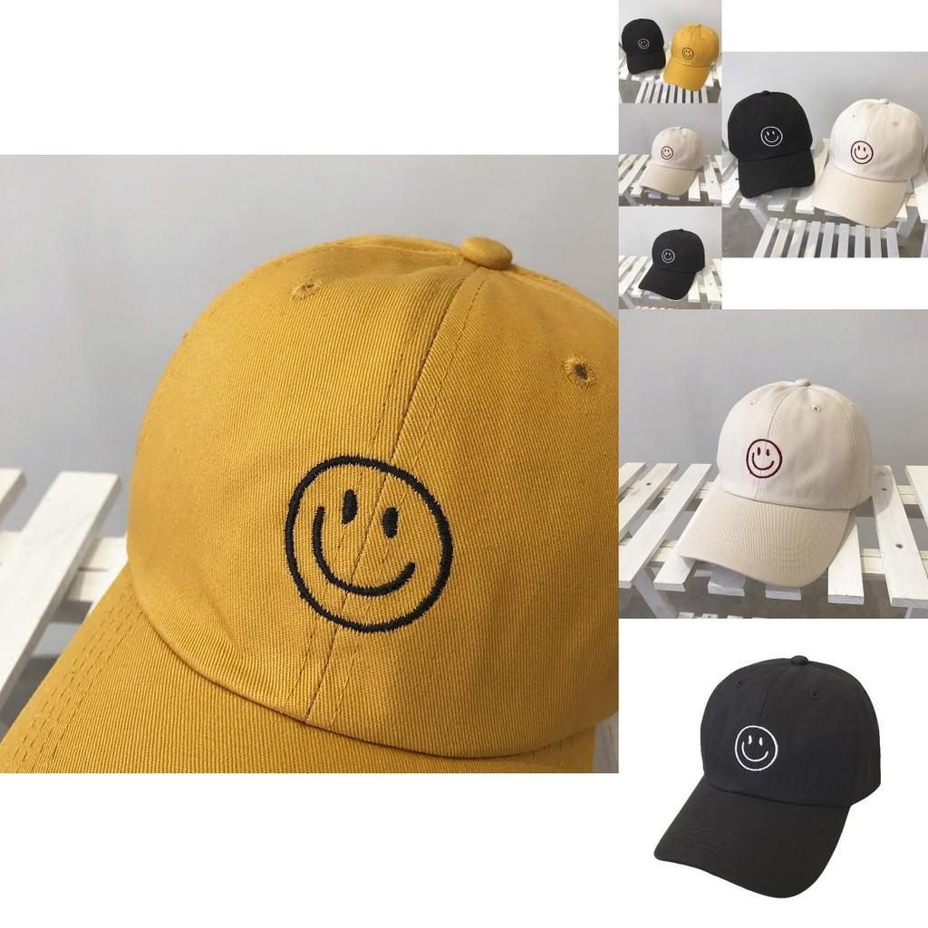 Soft Top Smiley Face Baseball Cap For Women Adjustable Breathable Hat For All Seasons