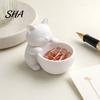 Miniature Cat Flowerpot 3D Printed Ornament, Shape Plant Pot, Office Desk Planter Gift Holder, Matte Frosted Surface Container for Home Decor