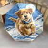 1 PC Automatic Folding Umbrella - Mountain Puppy Pattern, Portable & Foldable Design with 8 Ribs, Christmas Birthday Gifts