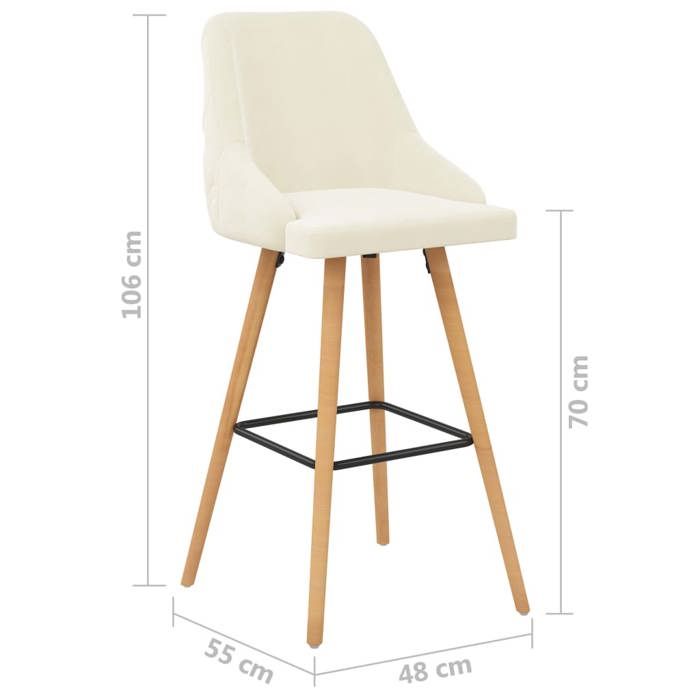 VidaXL Lot de 2 Chaises de Bar, Siège de Pub, Chaise de Bistrot, Meuble de Salle à Manger Cuisine Salon Maison Intérieur, 289556