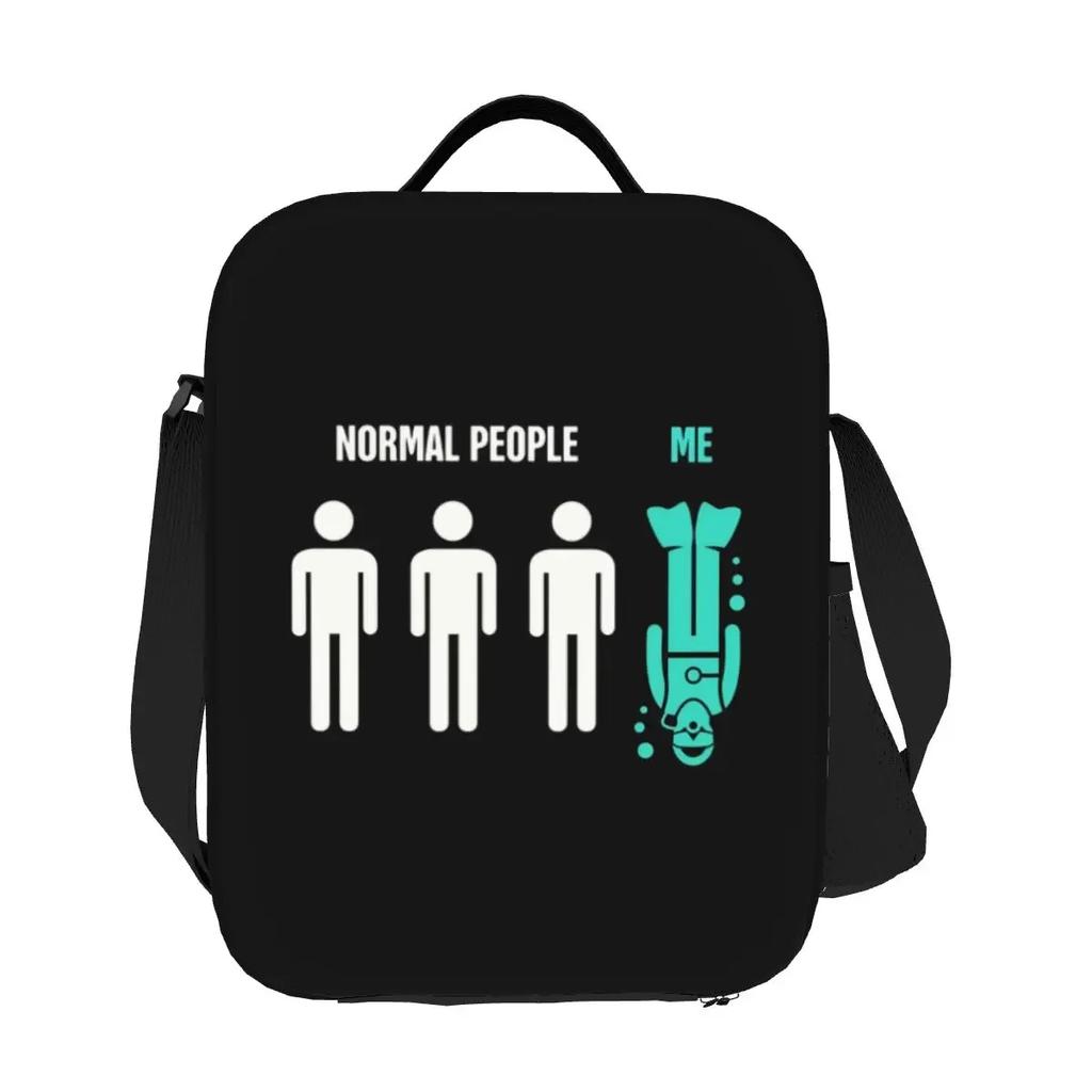 Normal People Scuba Diving Insulated Lunch Bag for Work School Dive Resuable Thermal Cooler Bento Box Women Kids
