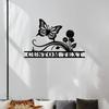 Butterfly Flower Metal Door Sign Custom Address Plaque Outdoor Rustproof