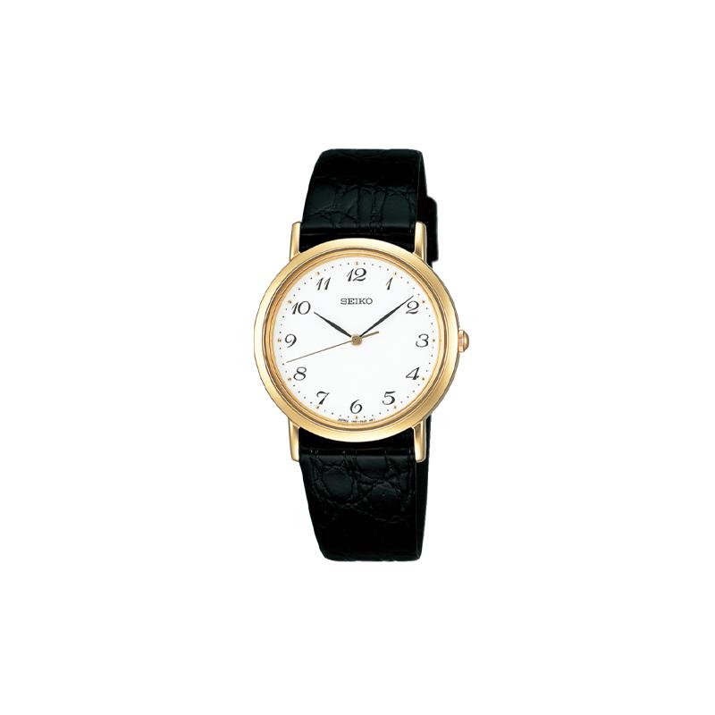 

SEIKO SELECTION series 50 meters waterproof Quartz leather strap 33.1mm unisex white dial SCDP030 синій